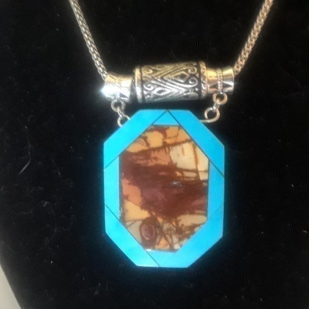 Red Creek Jasper Intarsia Pendant Z625 18$